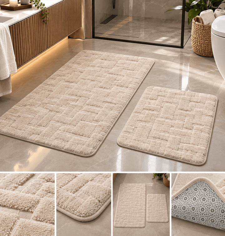 Almina Elegance - Toilet &amp; Bademåttesæt - 2 dele | Beige - Løven Home