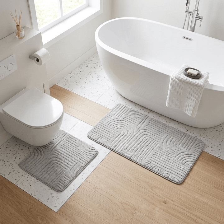 Almina Elegance - Toilet &amp; Bademåttesæt - 2 dele | Grå - Løven Home
