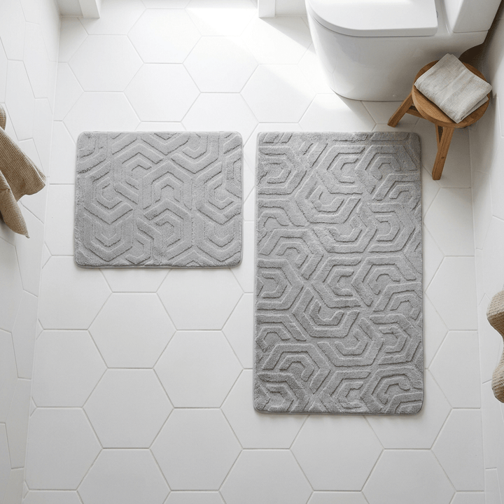 Almina Elegance - Toilet &amp; Bademåttesæt - 2 dele | Grå - Løven Home