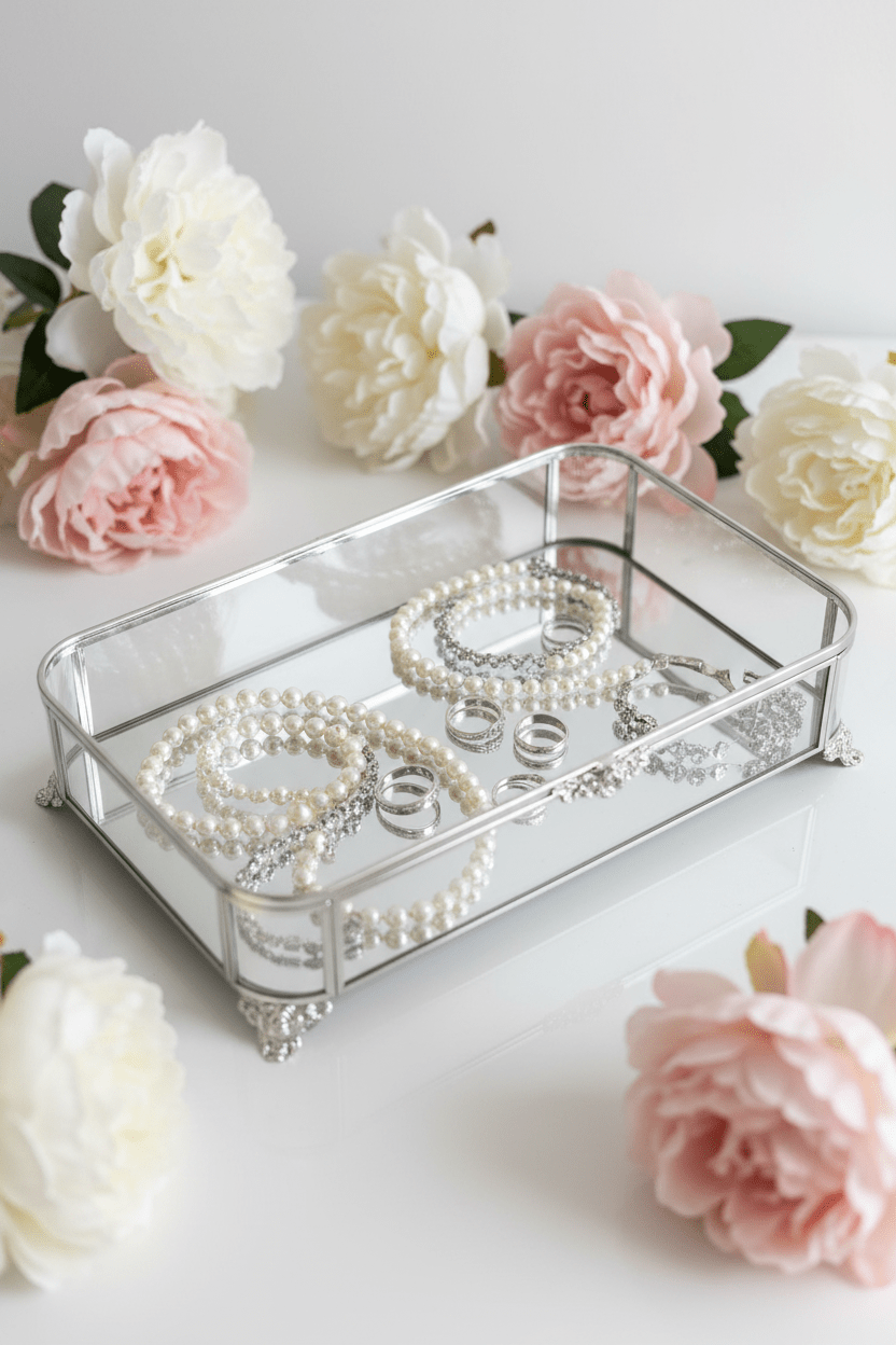 Almina elegant - smykke sløv bakke 30 x 20 cm - Løven Home