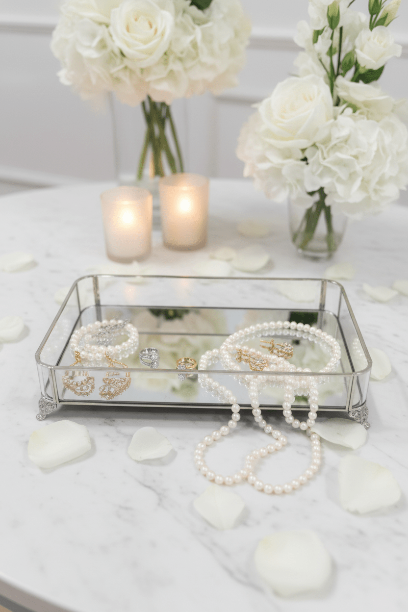 Almina elegant -Smykke sølvfad - 30x40 cm - Løven Home