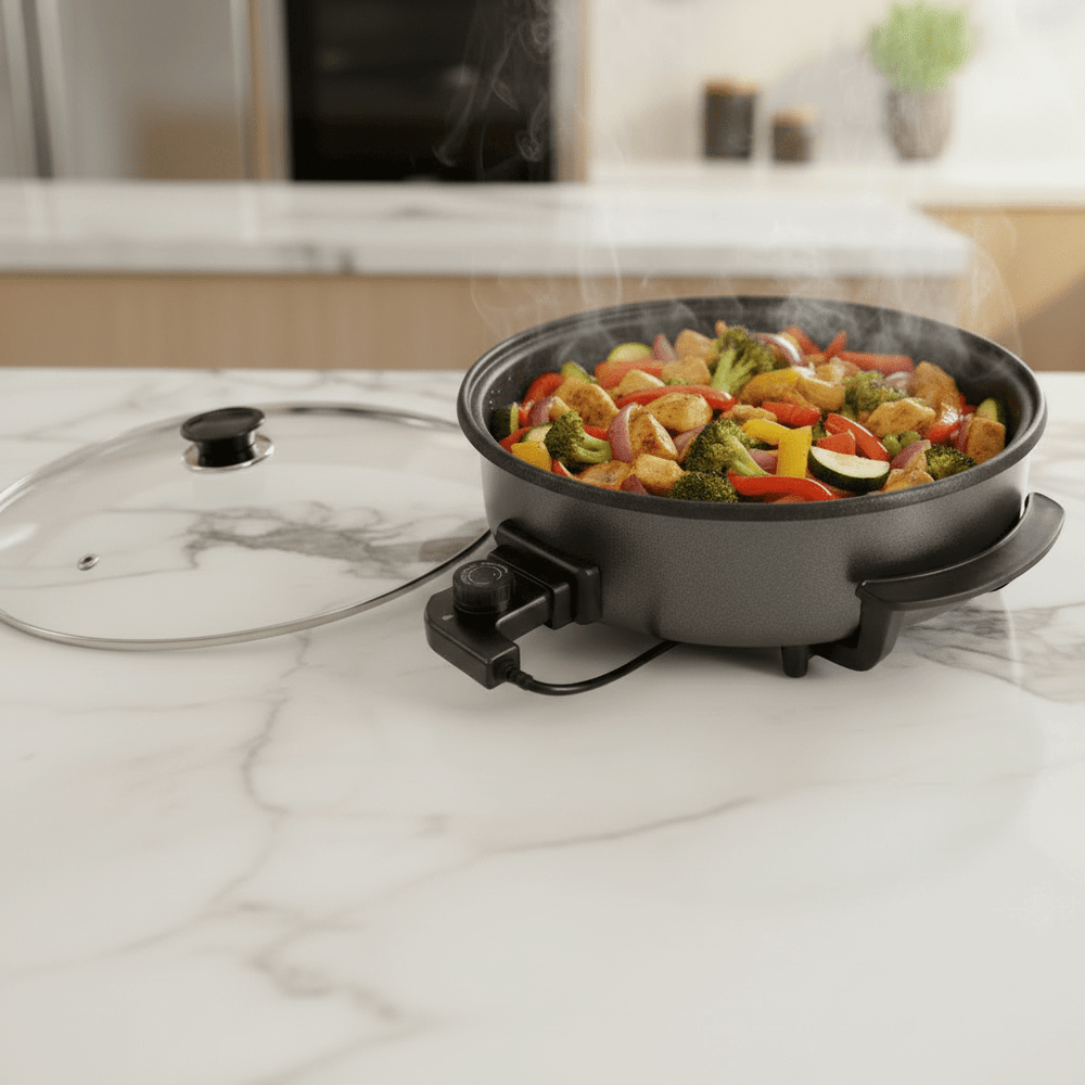 Almina - Elektrisk Multifunktionel Pizzaovn/Pizzapande - Ø32 x 9 cm | 1500W - Løven Home