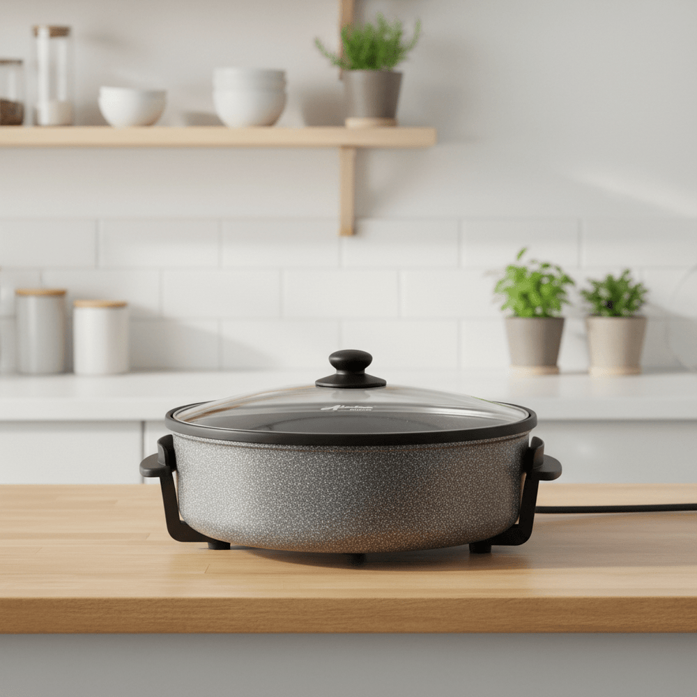 Almina - Elektrisk Multifunktionel Pizzapande/ovn - Ø42 x 9 cm | 1500W - Løven Home