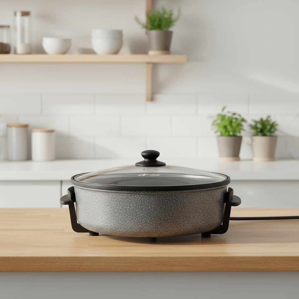 Almina - Elektrisk Multifunktionel Pizzapande/ovn - Ø42 x 9 cm | 1500W - Løven Home