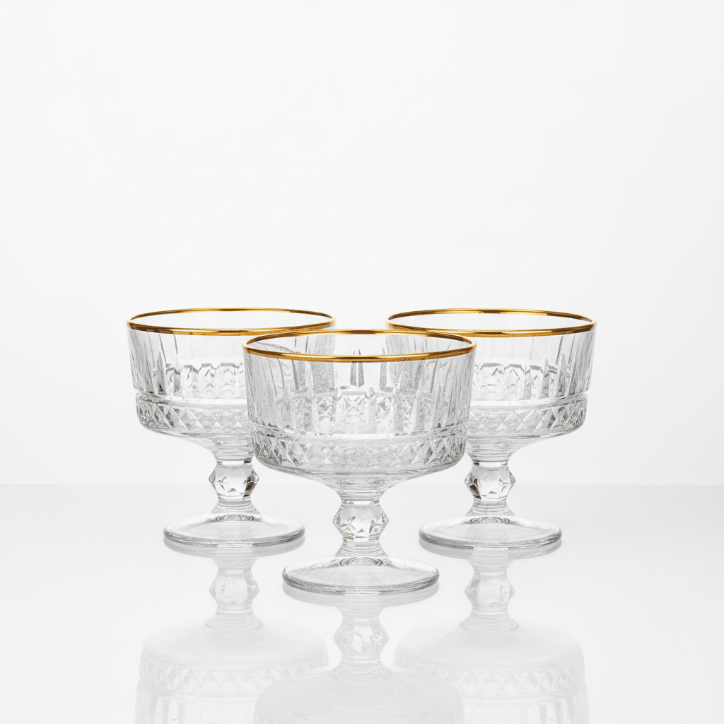 Almina Elisa Golden Dessertskål På Fod 6 stk. - 240 ml - Løven Home