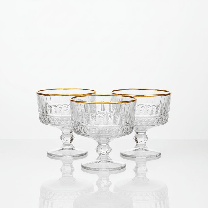 Almina Elisa Golden Dessertskål På Fod 6 stk. - 240 ml - Løven Home