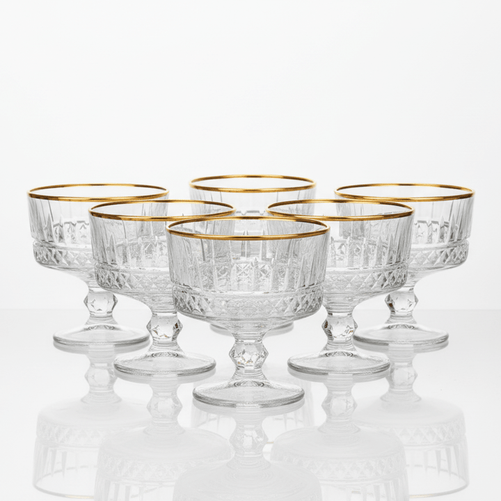 Almina Elisa Golden Dessertskål På Fod 6 stk. - 240 ml - Løven Home