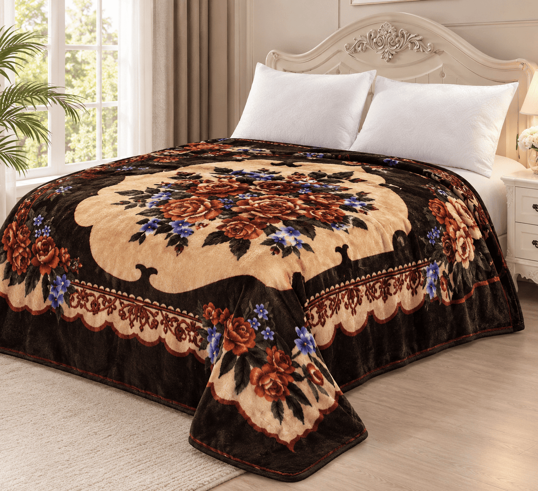 ALMINA Germany – Sengetæppe Blomstermønstre - 160 × 220 cm - Løven Home