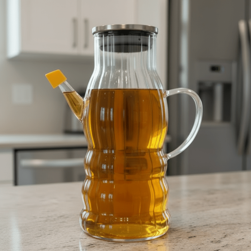 Almina Glas Olie - eller Eddikekande m/Aluminiumlåg 600 ml - Løven Home