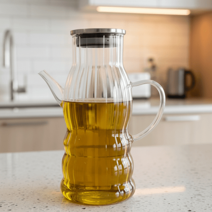 Almina Glas Olie - eller Eddikekande m/Aluminiumlåg 600 ml - Løven Home