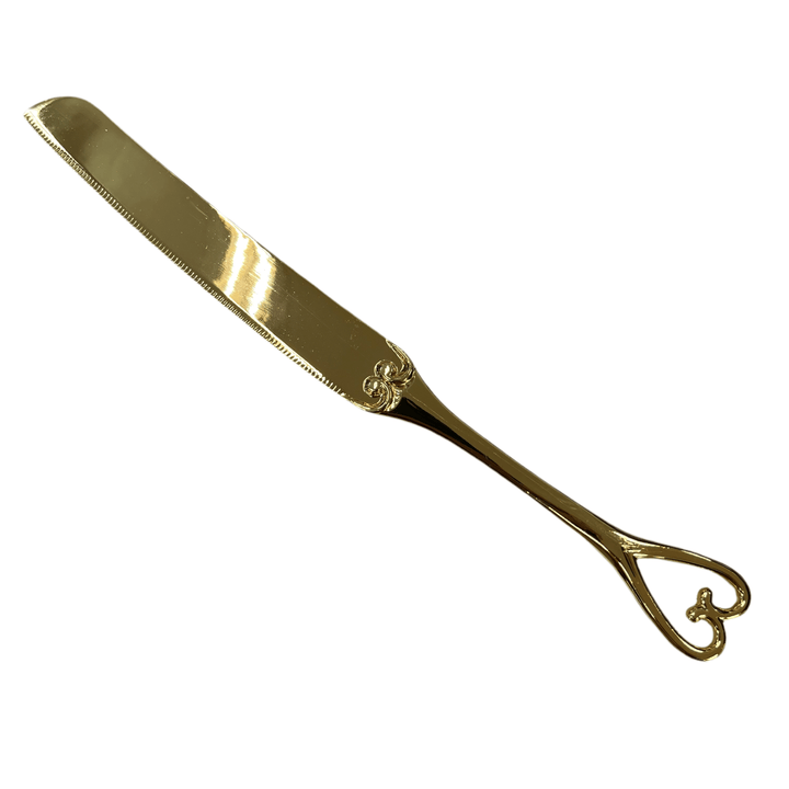 Almina Kagekniv og - Spadesæt Guld m/Hjerte motiv - Løven Home