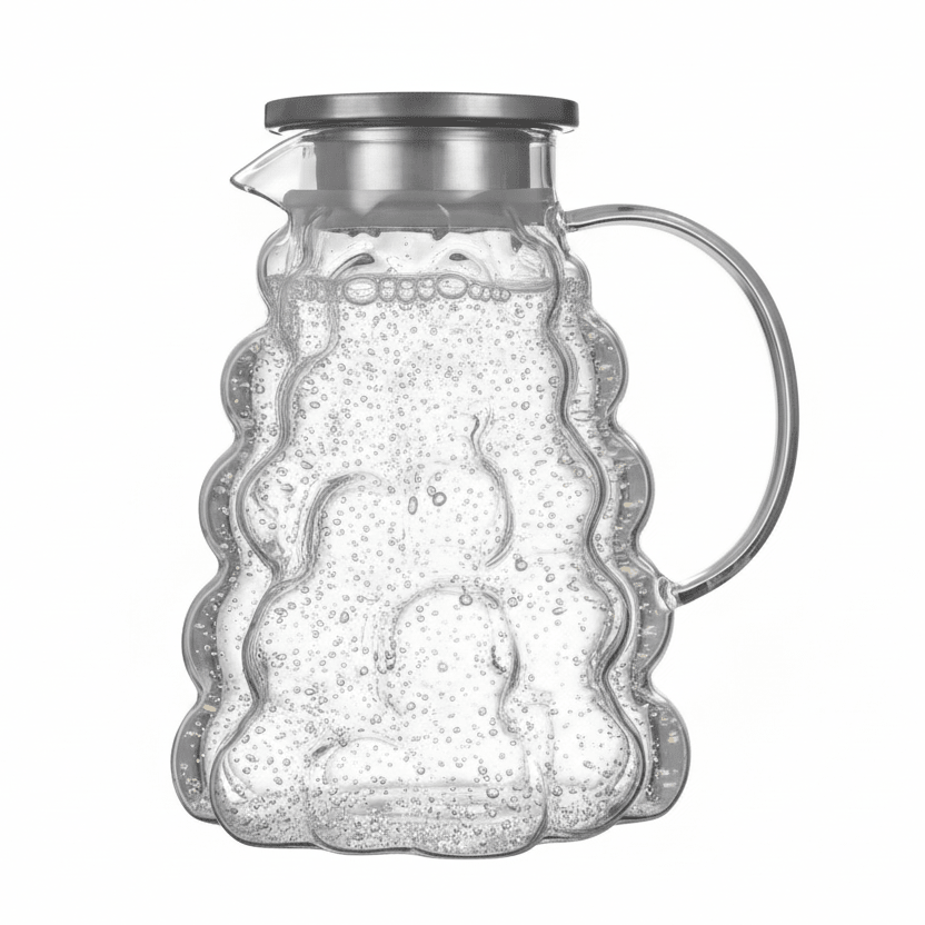 Almina Kira Glaskaraffel m/Låg 1800 ml - Vindruedesign - Løven Home