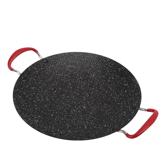 Almina Koreansk Non - Stick BBQ Grillpande 38 cm - Sort/Hvid - Løven Home