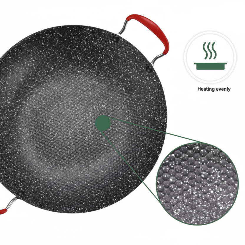 Almina Koreansk Non - Stick BBQ Grillpande 38 cm - Sort/Hvid - Løven Home