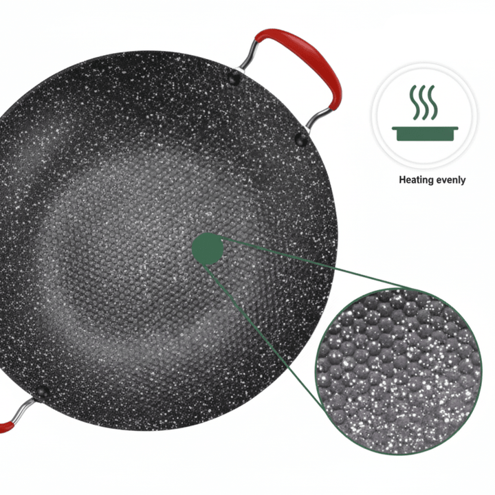 Almina Koreansk Non - Stick BBQ Grillpande 38 cm - Sort/Hvid - Løven Home