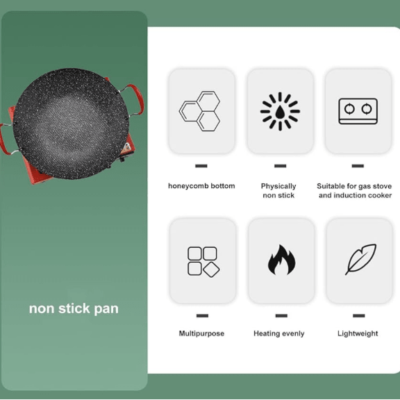 Almina Koreansk Non - Stick BBQ Grillpande 38 cm - Sort/Hvid - Løven Home