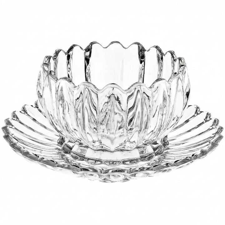 Almina La Fiore Dessertskål m/Underkop - Lotus Design - 12 Dele - 300 ml - Løven Home