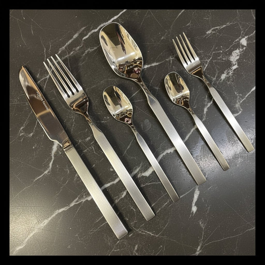 Almina - Lilly Bestiksæt - Rustfrit stål | 36 dele | 6 personer | Blank/mat sølvfinish - Løven Home