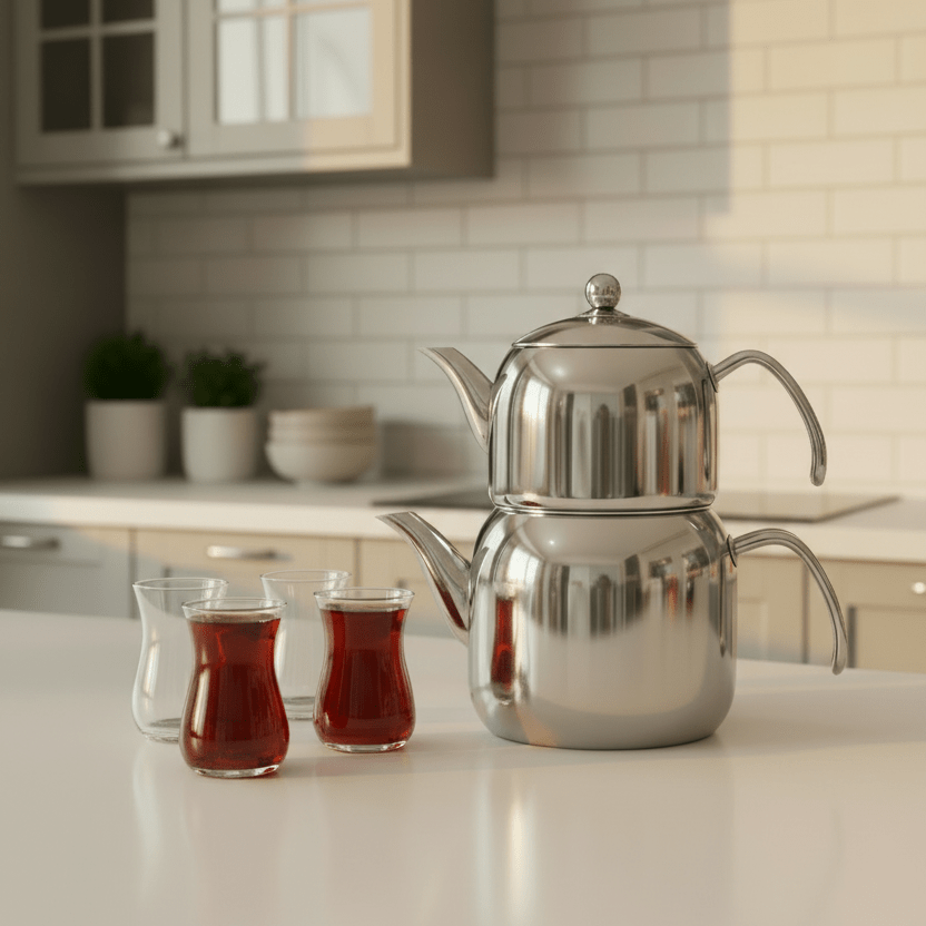 Almina Liya Large Tekandesæt 1,5 Liter / 3 Liter - Rustfrit stål - Induktion - Løven Home