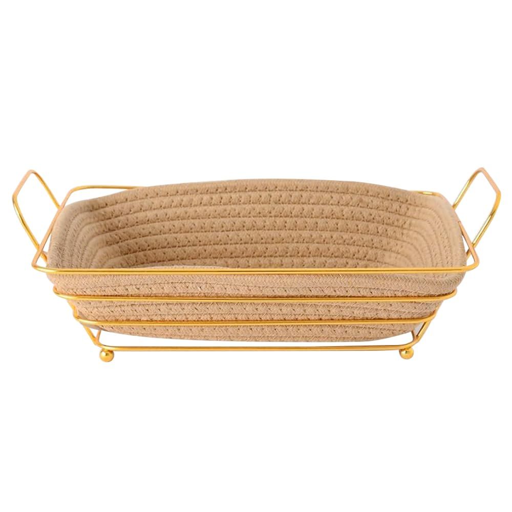 Almina Metalkurv Rektangulær 26x19x7 cm - Guld - Løven Home