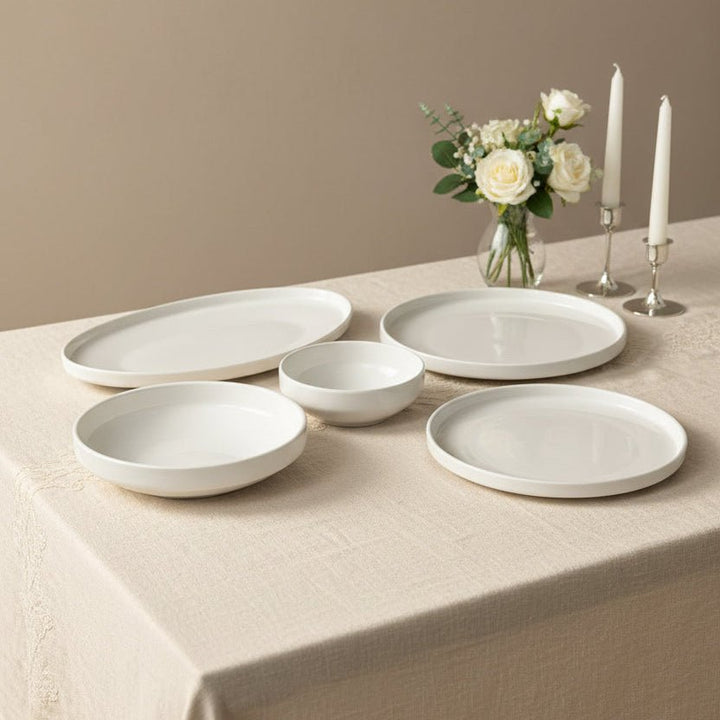 Almina Mondo - Hvid Middagstel - 6 personer 27 dele - Løven Home