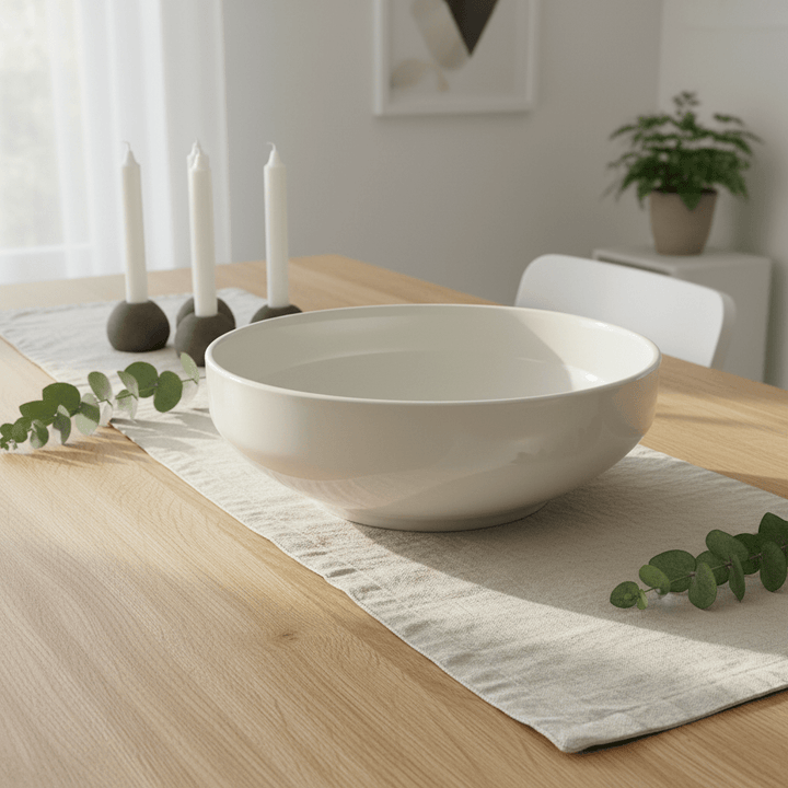 Almina Mondo porcelæn serveringsskål (22,5 cm) - Råhvid - Løven Home