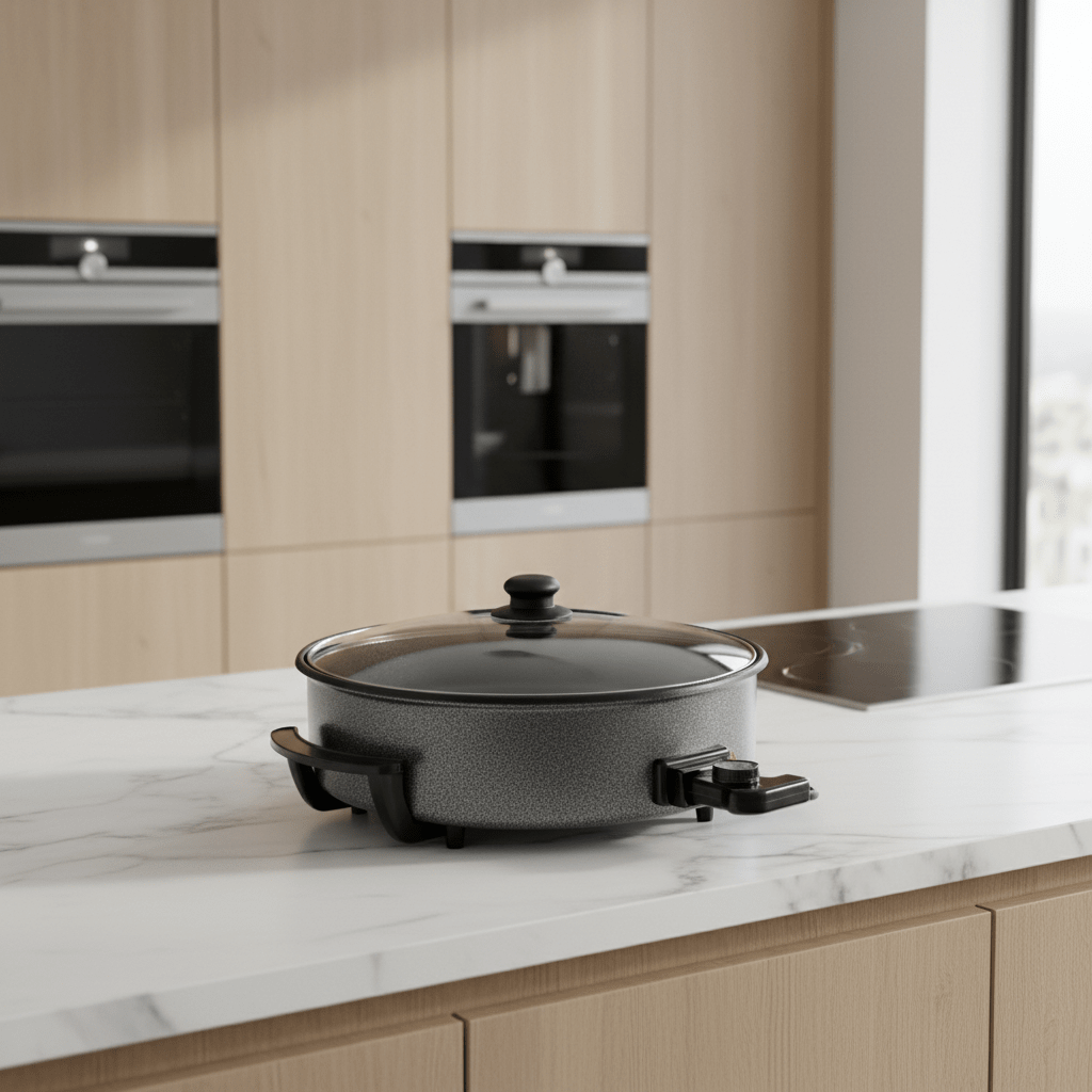 Almina - Multifunktionel Elektrisk Pizzaovn/pizzapande - Ø42 x 13 cm | 1500W - Løven Home