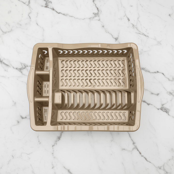 Almina - Opvaskestativ m/opvaskebakke - Grå eller beige | Plast - Løven Home