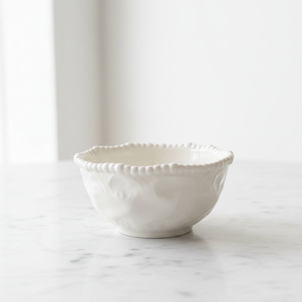 Almina Pearly porcelæn skålesæt 6 stk. (11 cm) - Råhvid - Løven Home
