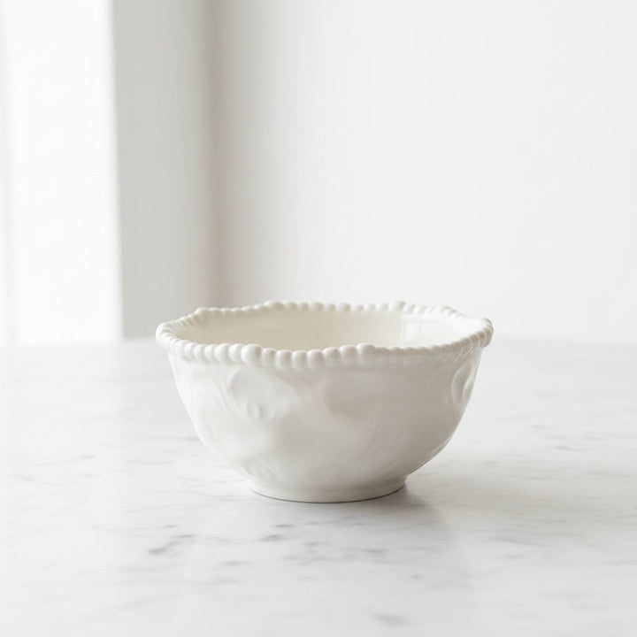 Almina Pearly porcelæn skålesæt 6 stk. (11 cm) - Råhvid - Løven Home