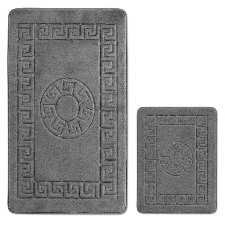 Almina Premium - Toilet &amp; Bademåttesæt - 2 dele | Versace mønster | Flere Farver - Løven Home