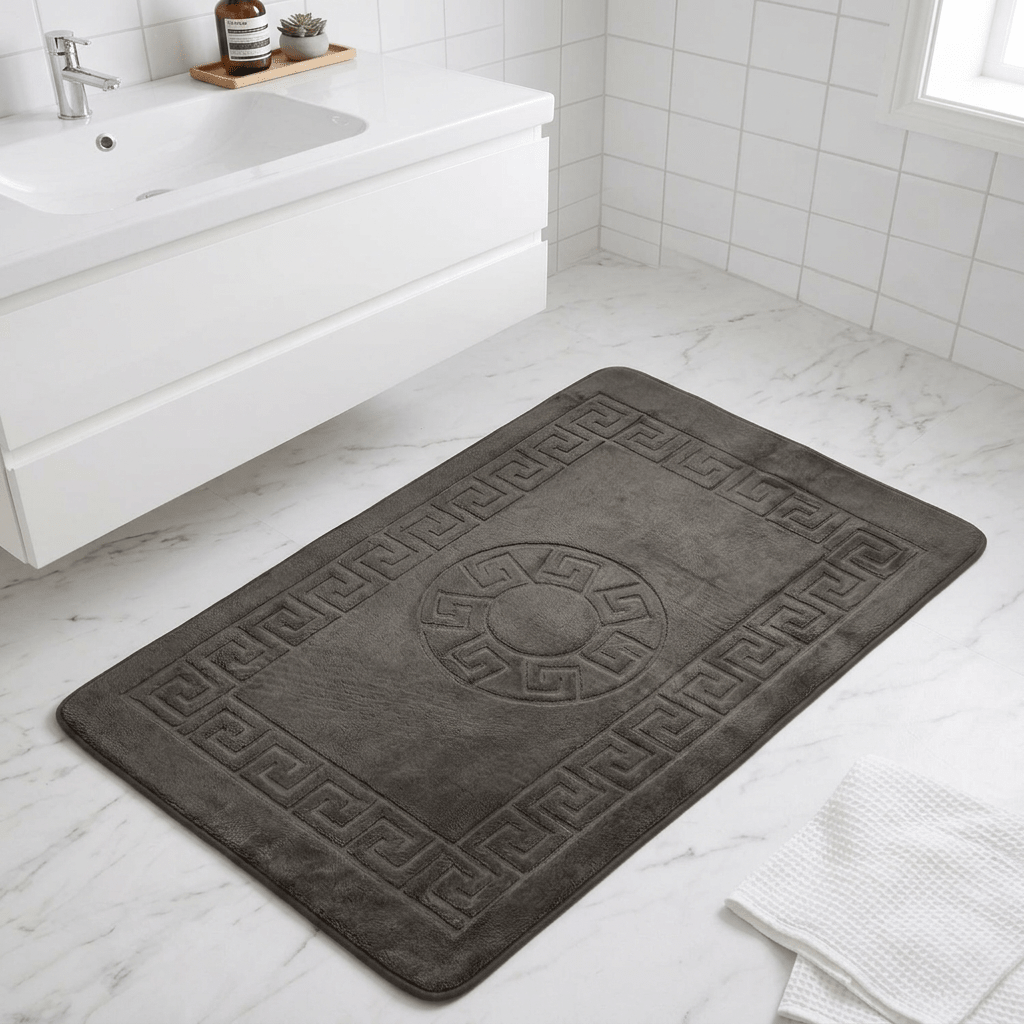 Almina Premium - Toilet &amp; Bademåttesæt - 2 dele | Versace mønster | Flere Farver - Løven Home