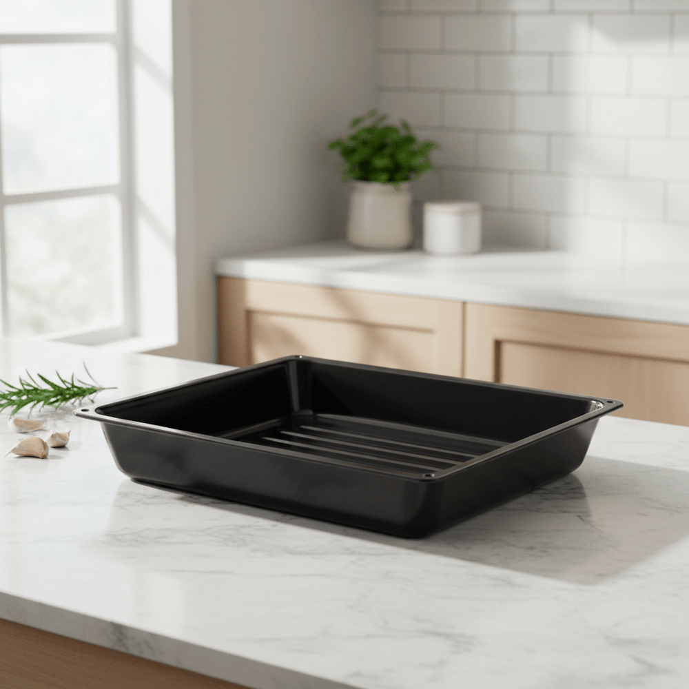 Almina - Rektangulær Non Stick Bradepande - Mellem 37x38 cm | Sort - Løven Home