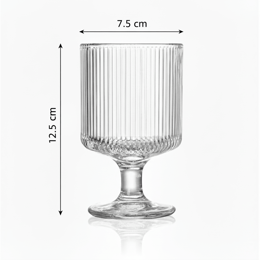 Almina Ribbet Cocktailglas På Fod - 240 ml - 6 stk. - Løven Home