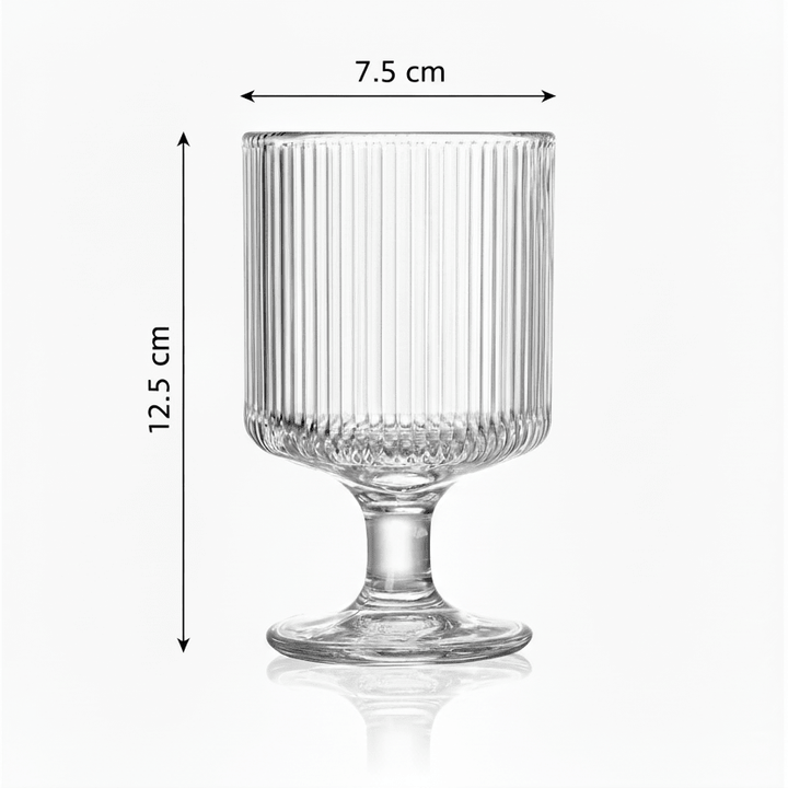 Almina Ribbet Cocktailglas På Fod - 240 ml - 6 stk. - Løven Home