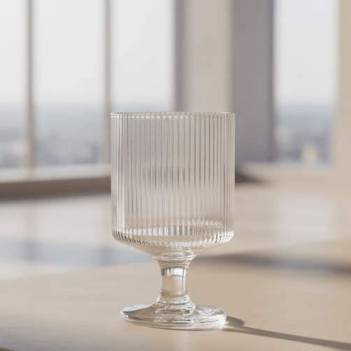Almina Ribbet Cocktailglas På Fod - 240 ml - 6 stk. - Løven Home