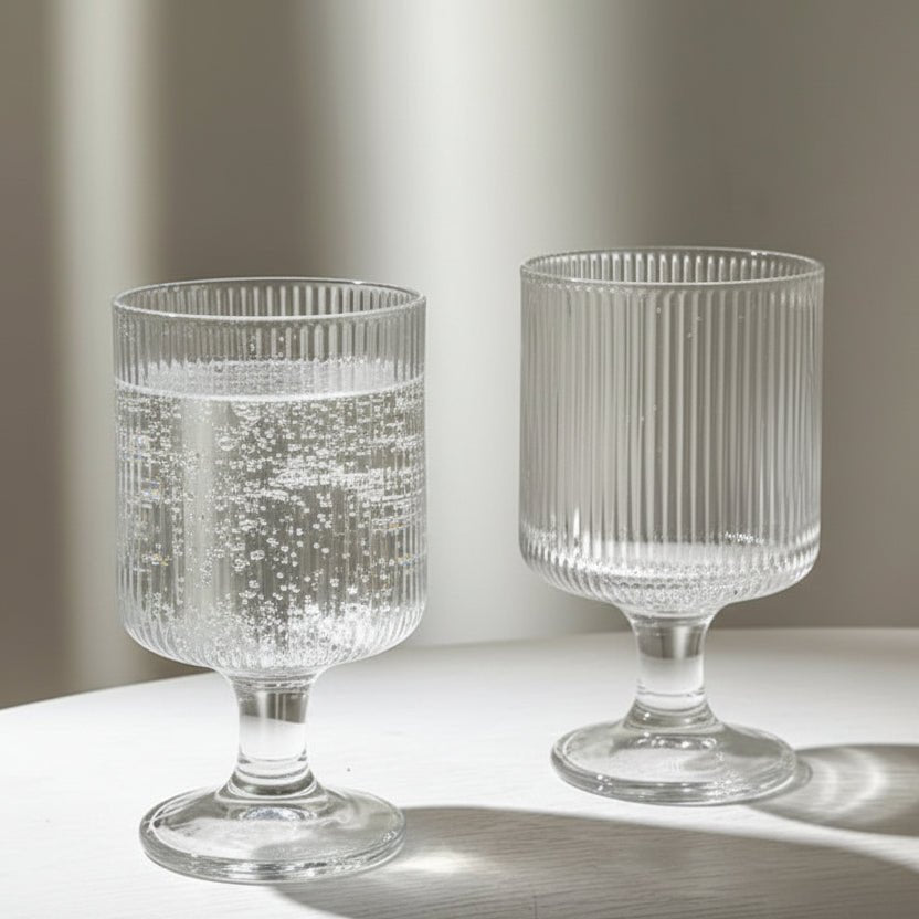 Almina Ribbet Cocktailglas På Fod - 240 ml - 6 stk. - Løven Home