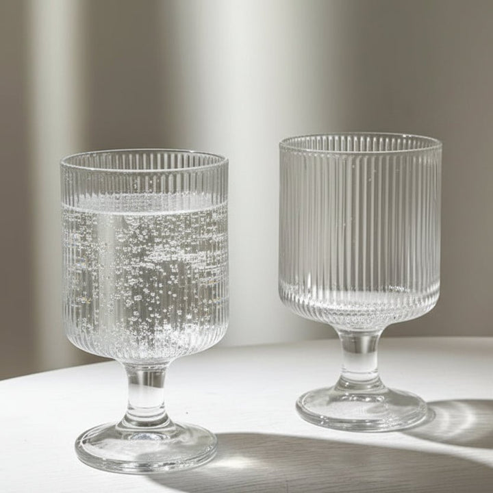 Almina Ribbet Cocktailglas På Fod - 240 ml - 6 stk. - Løven Home