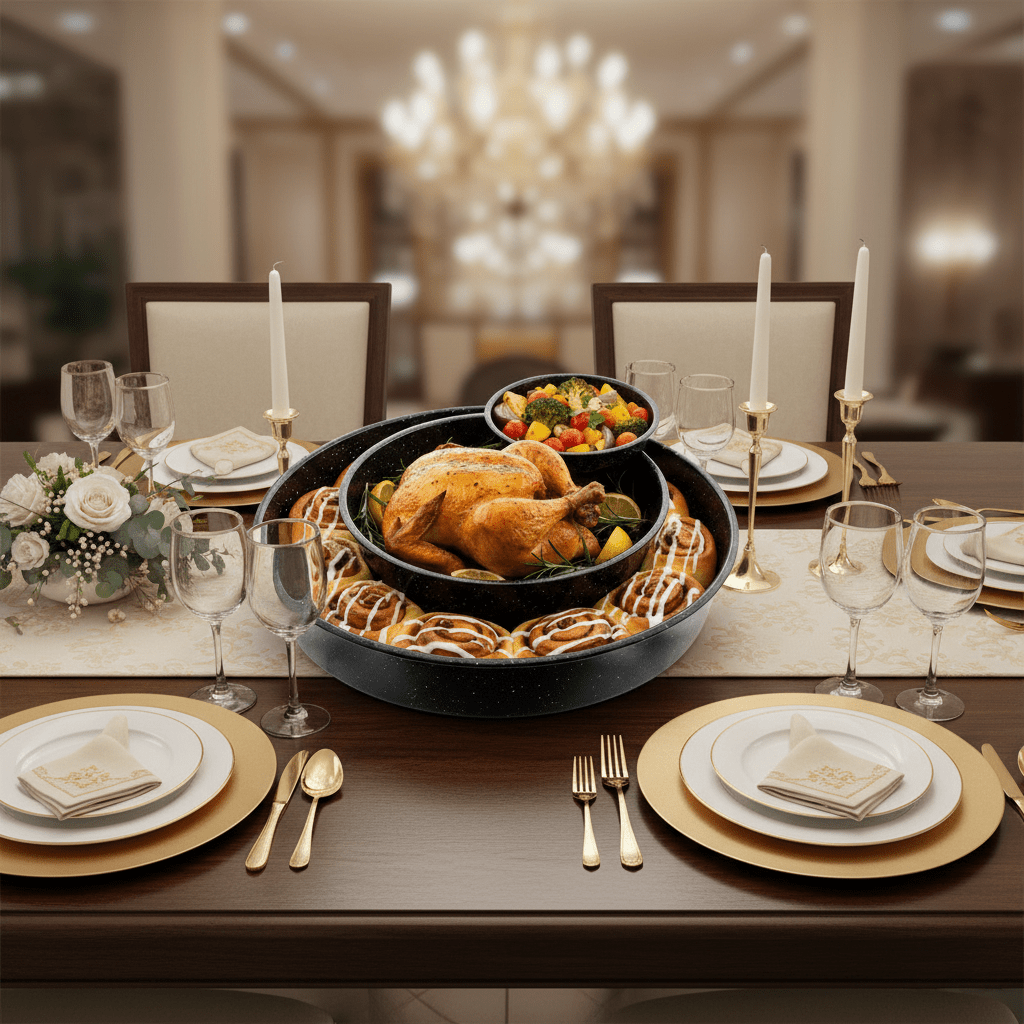 Almina Rund Granit Bradepandesæt 3 stk. 28/32/36 cm - Løven Home