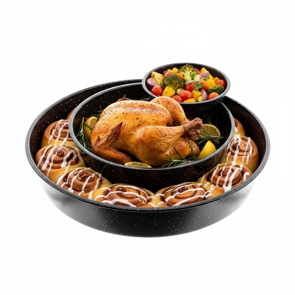 Almina Rund Granit Bradepandesæt 3 stk. 28/32/36 cm