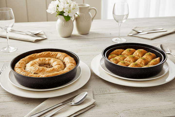 Almina Rund Granit Bradepandesæt 3 stk. 28/32/36 cm - Løven Home