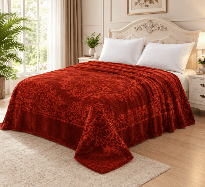 Almina – Sengetæppe Elegant Blomstermønster - 160 × 220 cm - Løven Home