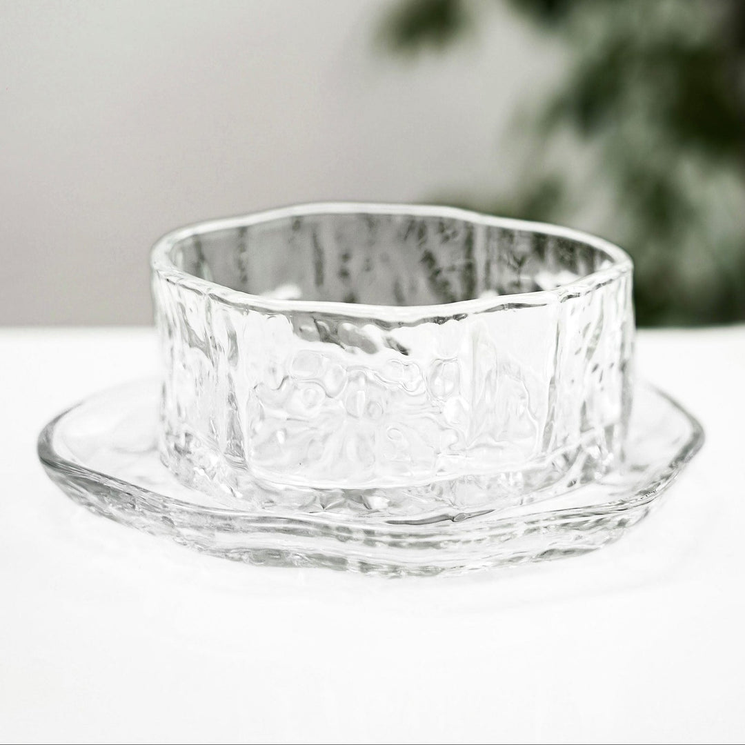 Almina Snow Buccia Dessertskål m/Underkop - Facetsleben Design - 12 Dele - 300 ml - Løven Home