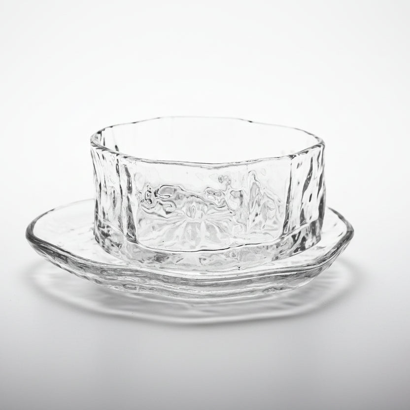 Almina Snow Buccia Dessertskål m/Underkop - Facetsleben Design - 12 Dele - 300 ml - Løven Home