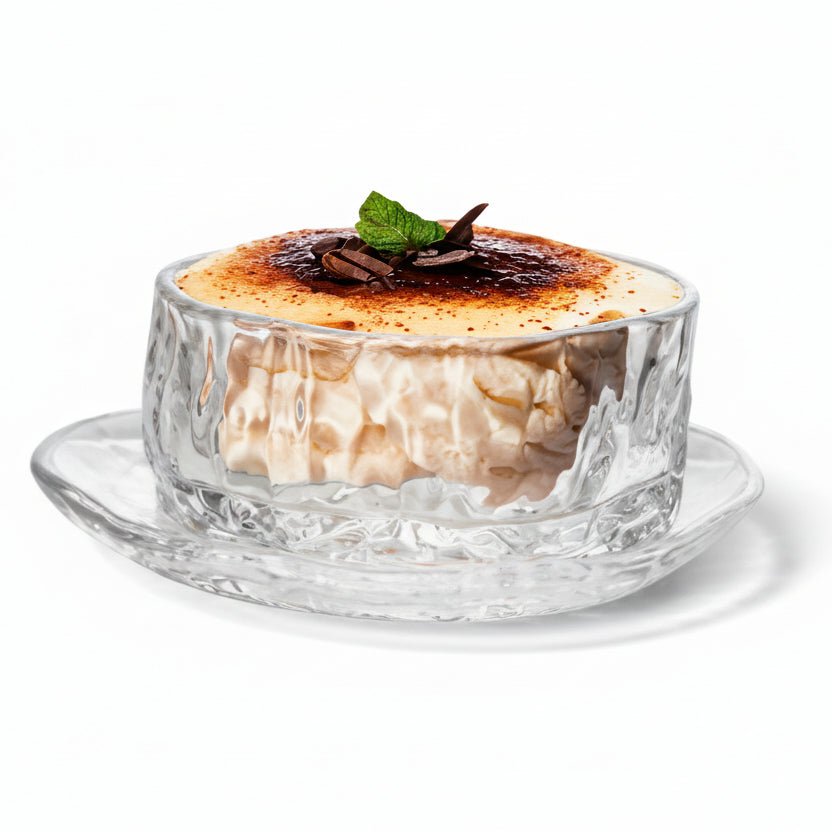 Almina Snow Buccia Dessertskål m/Underkop - Facetsleben Design - 12 Dele - 300 ml - Løven Home