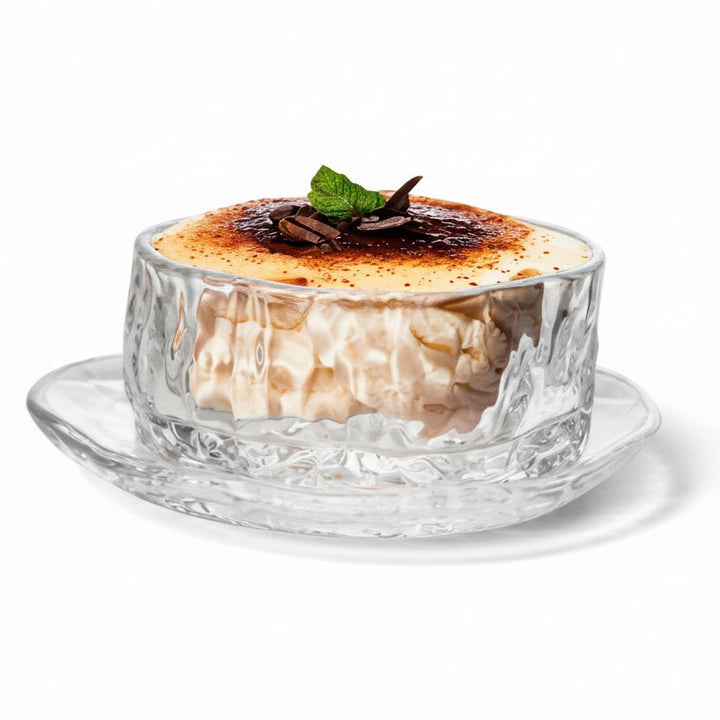 Almina Snow Buccia Dessertskål m/Underkop - Facetsleben Design - 12 Dele - 300 ml - Løven Home