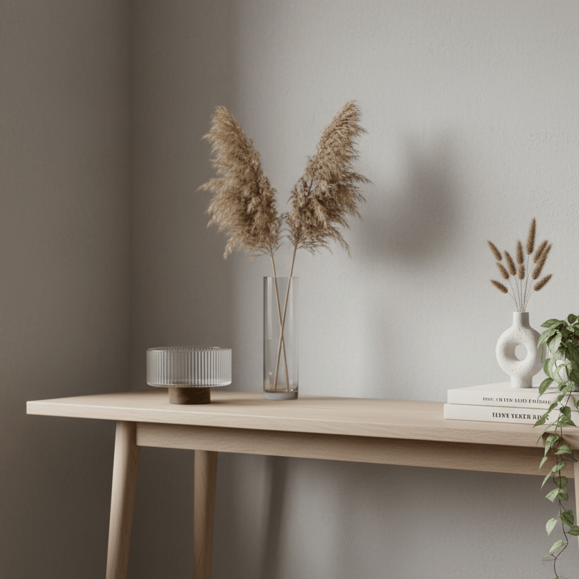 Almina - Terra Bowl Medio glasskål på træfod - Ø14 cm | Glas/akacietræ | Klar/brun - Løven Home