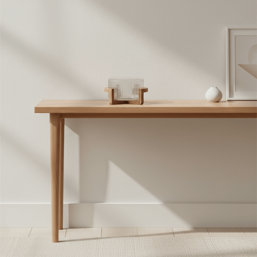 Almina - Terra Vetro Medio glasskål m/træstativ – Ø24 cm | Glas/akacietræ | Klar/brun - Løven Home