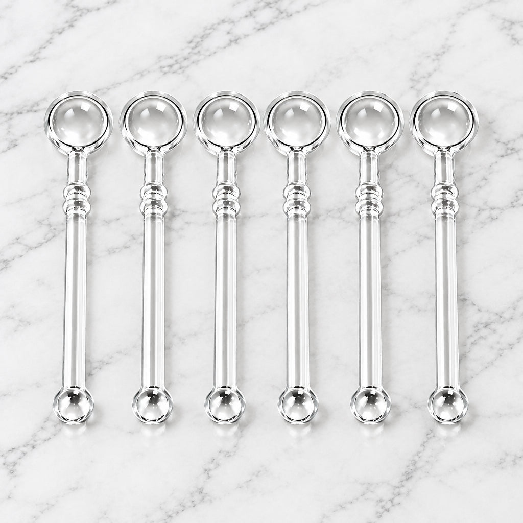 Almina - Teskeer i glas 6 stk. - Borosilikatglas | Transparent - Løven Home