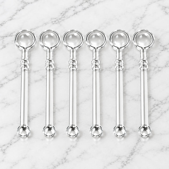 Almina - Teskeer i glas 6 stk. - Borosilikatglas | Transparent - Løven Home